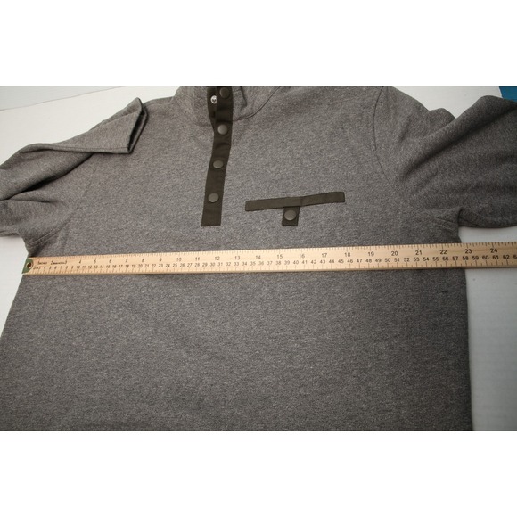 UNTUCKit Sweater Men Large Gray Green Trim Snaps Mock Neck Parkson - Picture 7 of 11